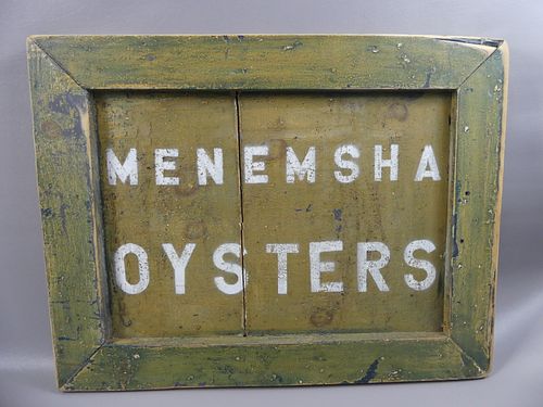 MENEMSHA OYSTERS SIGNPainted wood 38360a