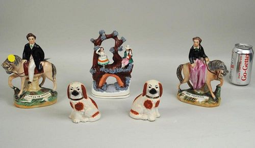 GROUP FIVE STAFFORDSHIRE POTTERY 38361b
