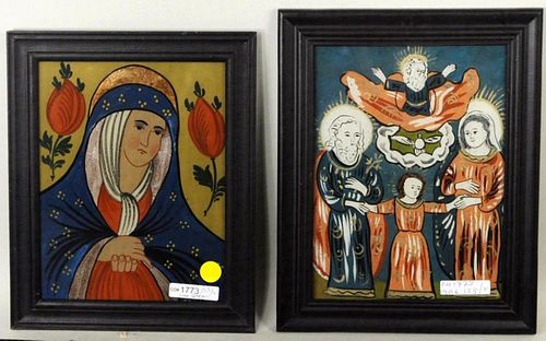 TWO GERMAN RELIGIOUS PAINTINGS  383636