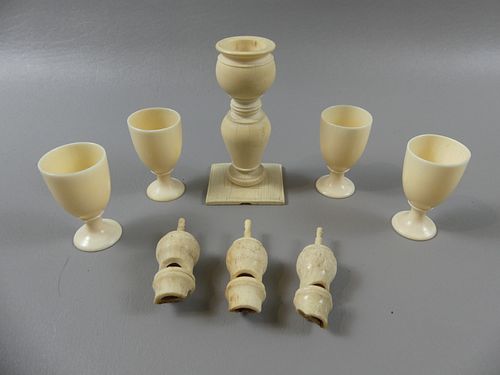 8 CARVED BONE ITEMSLot including