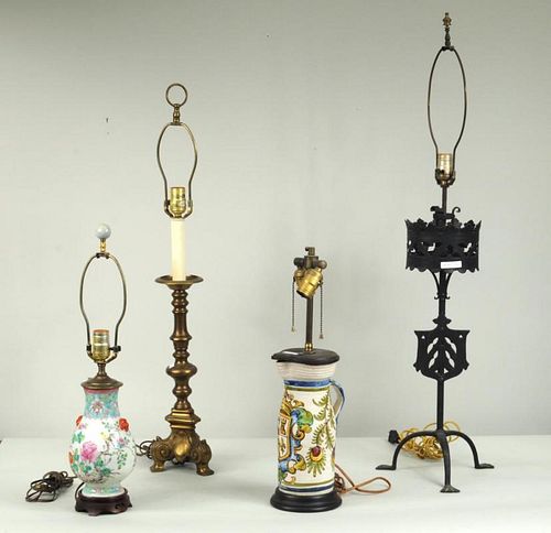 FOUR TABLE LAMPSFour table lamps 383645
