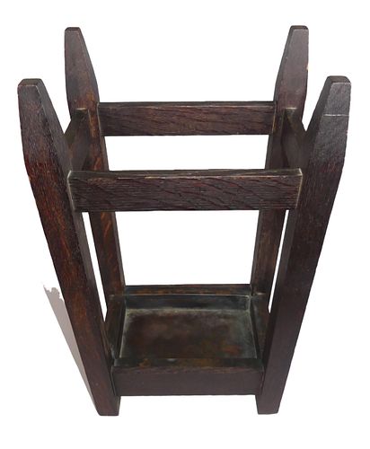 STICKLEY OAK UMBRELLA STANDAntique 383654