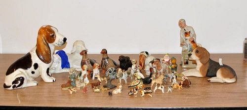 GROUP OF DOG & ANIMAL FIGURINESGroup