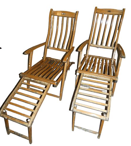 PAIR RMS QUEEN ELIZABETH DECK CHAIRSPair 383667