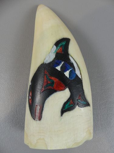 WHALE TOOTH WITH TLINGIT WHALEWhale 383689