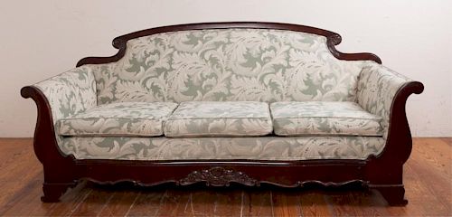 AMERICAN EMPIRE STYLE SOFAFoliate upholstered