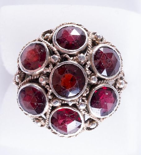 GARNET STERLING SILVER CLUSTER 385de8