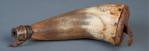 SCRIMSHAW POWDER HORN CIRCA 1777 385df0