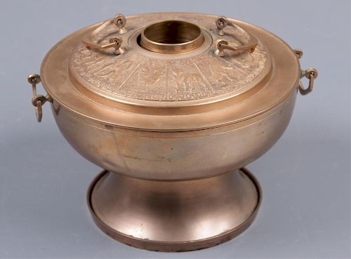 QING DYNASTY STYLE COOKING POTBrass 385e05