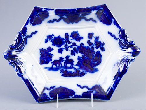 RIDGWAY & MORLEY FLOW BLUE DISH19th