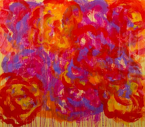 CY TWOMBLY MIXED MEDIA ABSTRACT