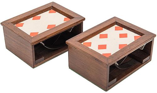 PAIR OF WOOD DEALING BOXES Pair 385f8f