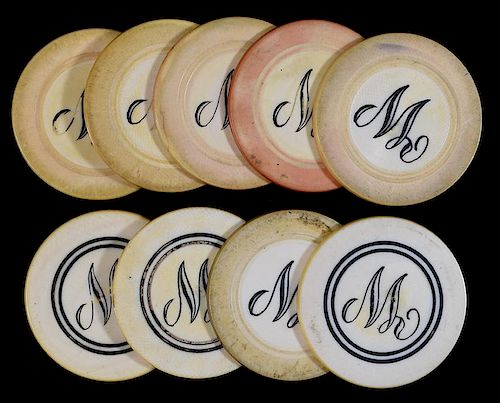 SET OF NINE SCRIMSHAWED IVORY POKER 385fc7