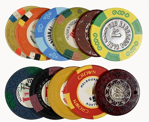 11 FOREIGN CLAY AND PLASTIC GAMBLING 38600b