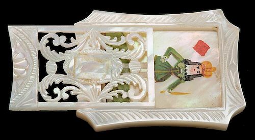 MOTHER OF PEARL WHIST COUNTER BOX 38601b