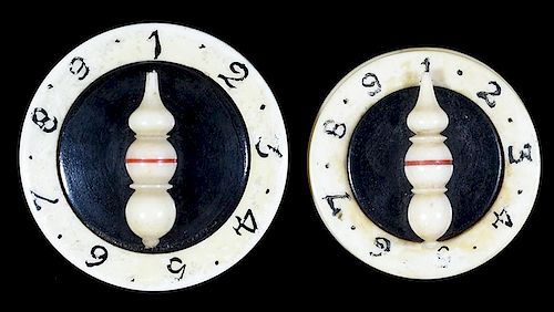 PAIR OF IVORY WHIST MARKERS WITH 386064