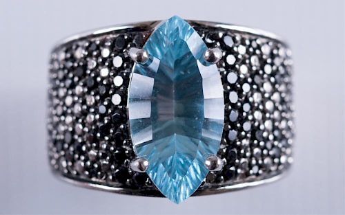 MARQUISE BLUE TOPAZ STERLING 38618b