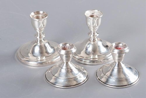 WEIGHTED STERLING CANDLESTICKS,
