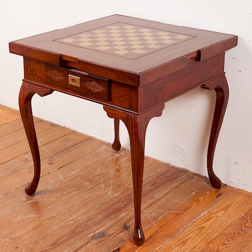 ROSEWOOD AND BOULLE INLAID GAME TABLERosewood