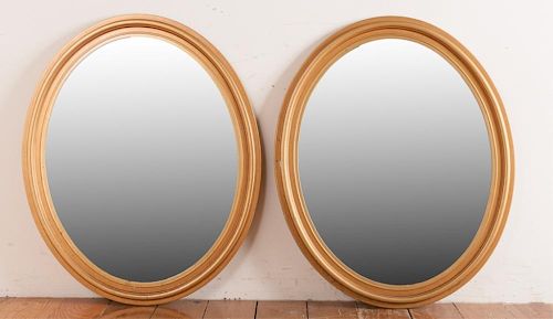 GILT FRAMED OVAL MIRRORS PAIREach 3861ad