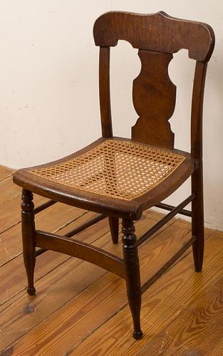 E. 19TH C. FIGURED MAPLE CHILDS HITCHCOCK