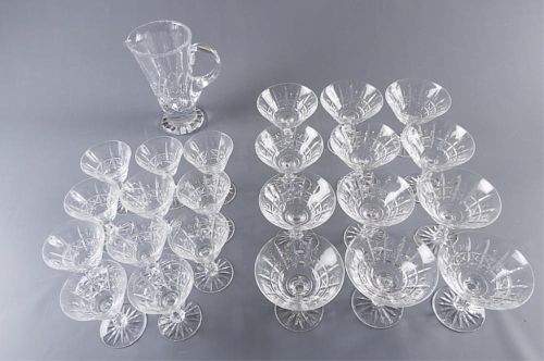 WATERFORD STEMWARE & PITCHER, TWENTY-FOUR