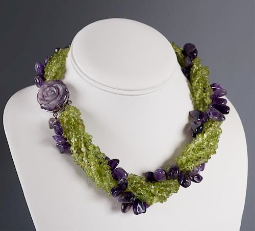 AMETHYST PERIDOT TWIST STRAND 386242