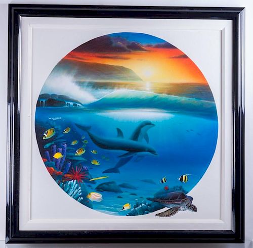 ROBERT WYLAND DOLPHIN OIL ON CANVASRobert 386260