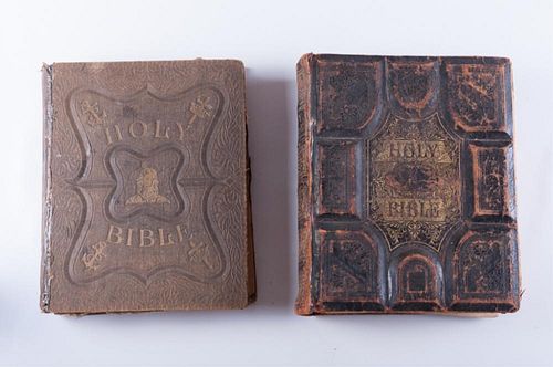 LEATHER BOUND HOLY BIBLES, TWO (2)Includes: