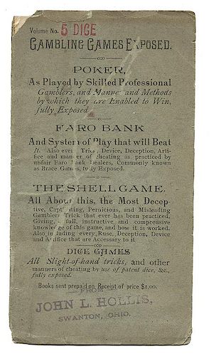 [HOLLIS, JOHN L.] GAMBLING GAMES