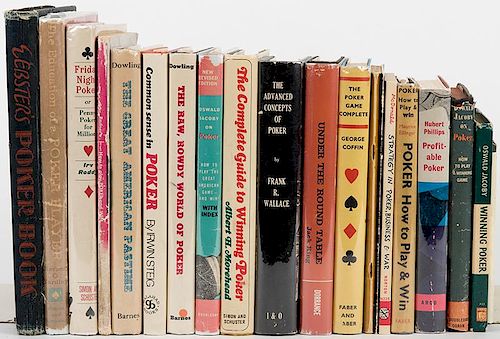 GROUP OF 18 VINTAGE BOOKS ON POKER.Group