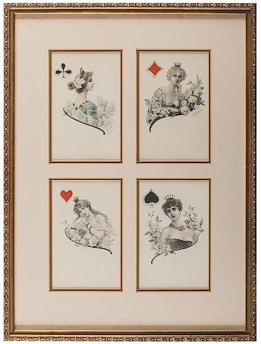 SET OF FOUR FRAMED POSTCARDS Set 3864b8