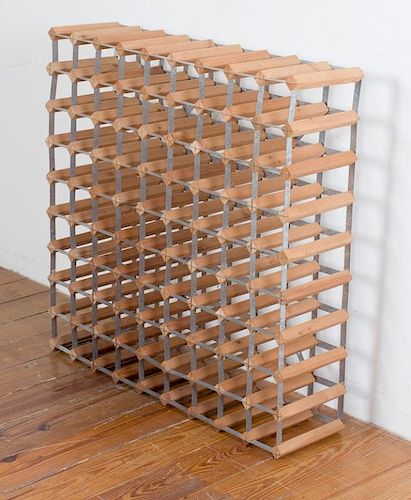 WOOD & METAL INDUSTRIAL WINE RACKCrafted