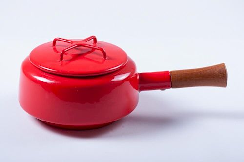 DANSK KOBENSTYLE MODERN RED ENAMEL POT