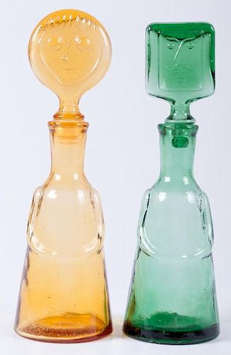 ERIK HOGLUND MODERN FIGURAL GLASS BOTTLES,