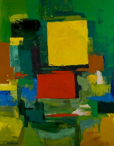 T BRABSON ABSTRACT OIL ON CANVASSigned 386569