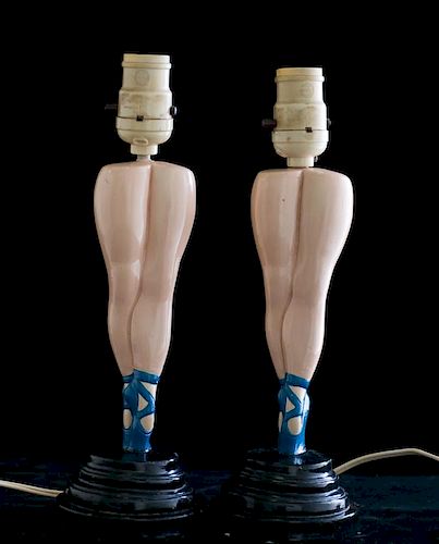 BALLERINA LEG TABLE LAMPS, PAIREach