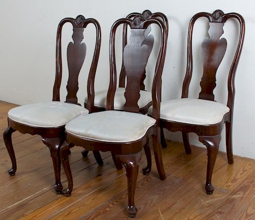 ETHAN ALLEN CHERRY GEORGIAN CHAIRS,