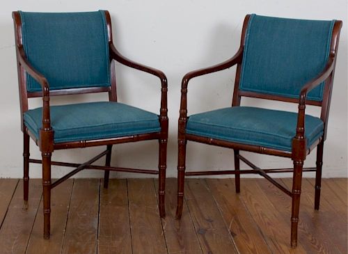 HICKORY CHAIR CO MAHOGANY ARMCHAIRS  386642