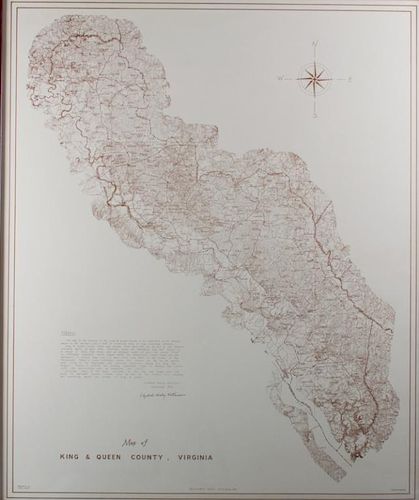 MAP OF KING QUEEN COUNTY VIRGINIAMarked 386646