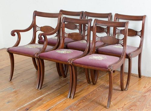 DINING CHAIRS, SIX (6)Five side chairs