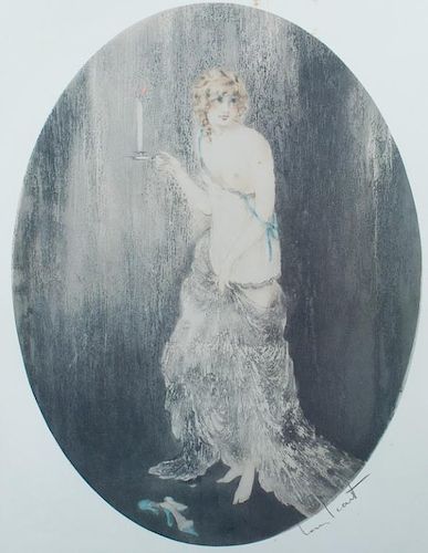 LOUIS ICART LITHOGRAPH, FRAMEDDepicting