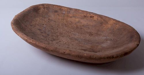 EARLY 19TH C HANDMADE WOODEN DOUGH BOWLCarved