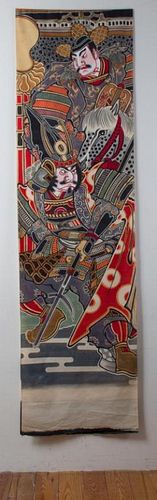 ANTIQUE CHINESE WARRIORS SILKSCREENLarge 3866a4