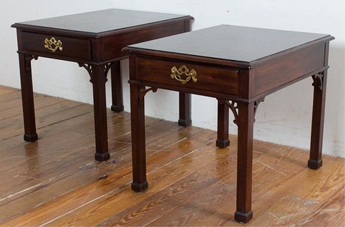 HENREDON SINGLE DRAWER SIDE TABLES,