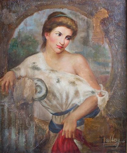 OIL ON CANVAS OF GRECIAN WOMAN  3866f8