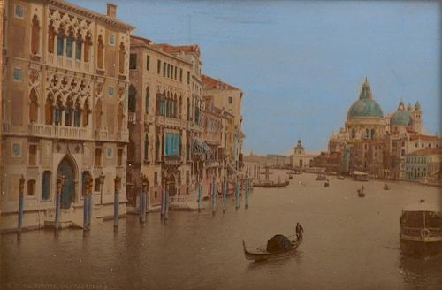 19TH C GRAND CANAL ENHANCED PHOTOGRAPHMarked 386707