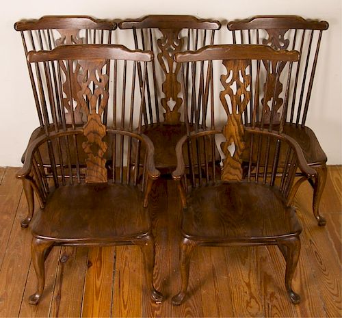 COMB-BACK WINDSOR STYLE DINING CHAIRS,