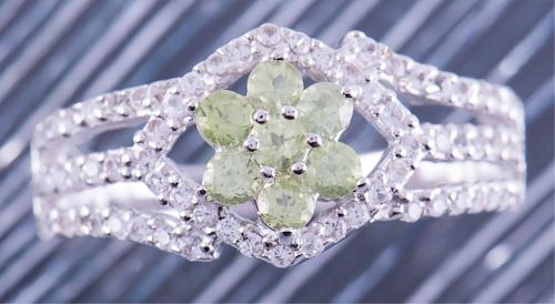 PERIDOT WHITE SAPPHIRE STERLING 386746