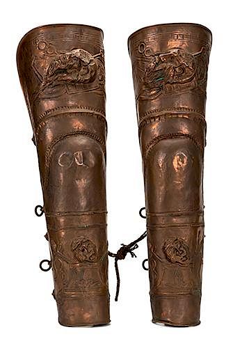 PAIR OF CHARIOTEER LEG GUARDS USED 386745